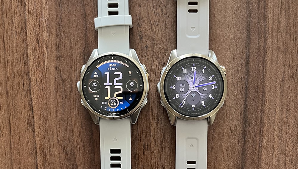 Garmin Fenix 8 (vlevo) vs Epix (vpravo)